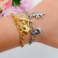 CUPID- Bracciale con angelo cupido e cuore bombe' ACCIAIO INOSSIDABILE