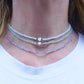 MARINA HEART - Collana perline Madreperla naturale cristallo e ACCIAIO inossidabile colori brillanti