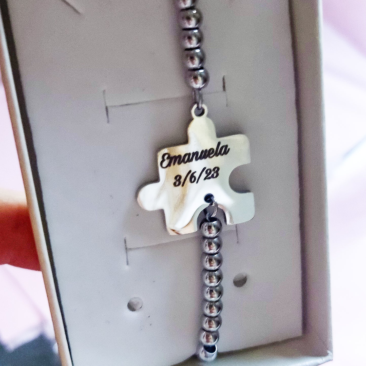 PUZZLE bracelet ~ Bracciale unisex ACCIAIO INOSSIDABILE con incisione personalizzata