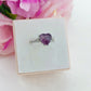 AMALA' HEART ~ Anello regolabile in FLUORITE naturale a forma di cuore
