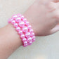 TRIPLE MAXI PEARLS - Bracciale triplo in maxi perle elasticizzato