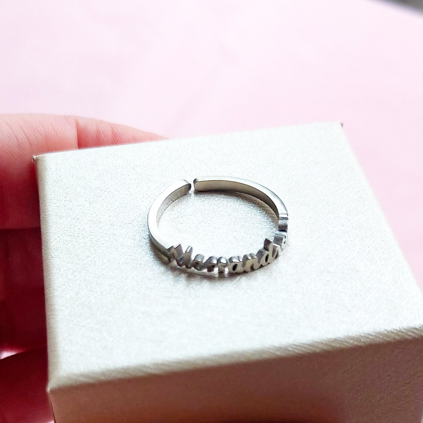 Anello Nome PERSONALIZZATO ❤️ ACCIAIO INOSSIDABILE regolabile