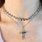 DELILAH RAINBOW ~ ACCIAIO INOSSIDABILE -Collana tennis in cubic zirconia rotondi