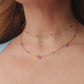 DAISY  double ~ ACCIAIO INOSSIDABILE ~ Collana doppia 2 in 1 con fiori e cristalli