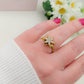 SPINNING LOTUS - Anello regolabile ANTISTRESS in ACCIAIO inossidabile con cubic zirconia a forma di fiore girevole