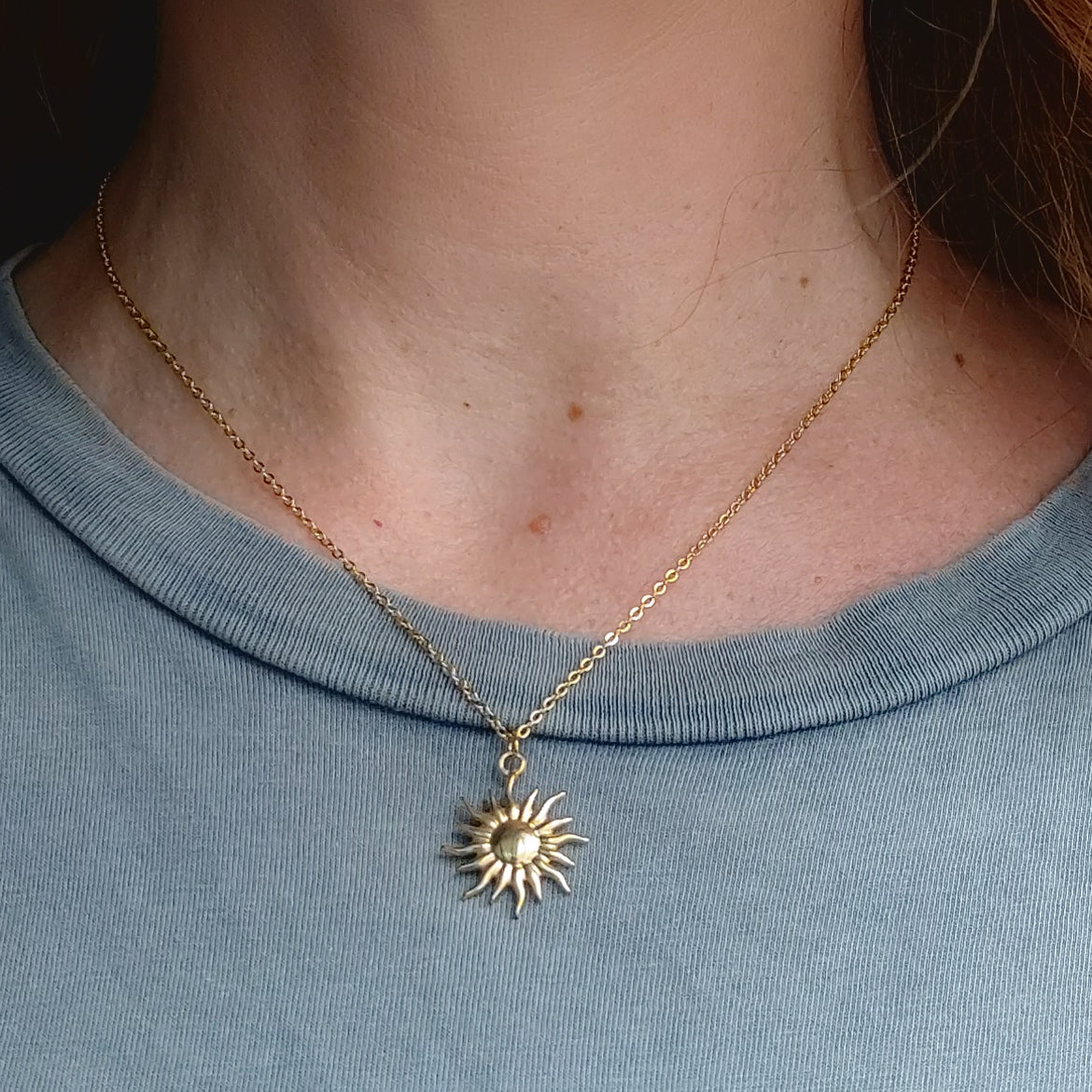 YOU'RE MY SUN ~ ACCIAIO INOSSIDABILE - Collana pendente sole