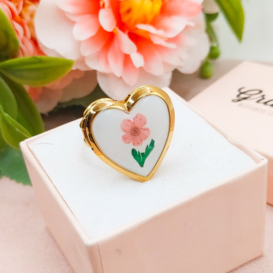Roseline ~ Anello regolabile con fiori vintage - Acciaio Inossidabile