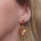 Sacred Flame Heart - Paio orecchini cuore sacro in acciaio inossidabile