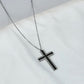 CROSS - ACCIAIO INOSSIDABILE- collana con pendente croce in cubic zirconia