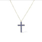 CROSS - ACCIAIO INOSSIDABILE- collana con pendente croce in cubic zirconia