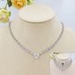 AURORA ~ ACCIAIO INOSSIDABILE - Choker tennis in cubic zirconia con cuore centrale