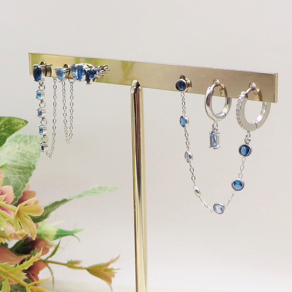 HARVEST GRADIENT SET - ACCIAIO INOSSIDABILE - 6 Orecchini pendenti in cubic zirconia degradè