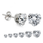 SET 6 PAIA~punti luce cuore acciaio inossidabile ~ 12 PZ ~ Orecchini a lobo con zirconi