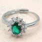 KATE ~ 8 COLORI - Anello regolabile con cubic zirconia a forma di OVALE