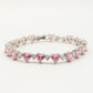 CHERIE - bracciale tennis con cubic zirconia a forma di cuori alternati