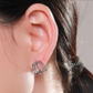 ANYA ~ paio Orecchini ARGENTO 925 cerchio zirconato 6 fili