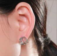 ANYA ~ paio Orecchini ARGENTO 925 cerchio zirconato 6 fili
