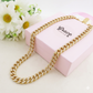 Madison ~ STAINLESS STEEL cuban chain+ zirconia necklace