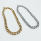 Madison ~ STAINLESS STEEL cuban chain+ zirconia necklace
