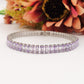 JULIANNE ~ BRACCIALE Tennis 9 Colori - in ACCIAIO INOSSIDABILE con Cubic Zirconia Taglio baguette