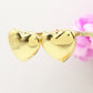 LOVE STUDS ~ paio orecchini ACCIAIO INOSSIDABILE maxi cuore bombè