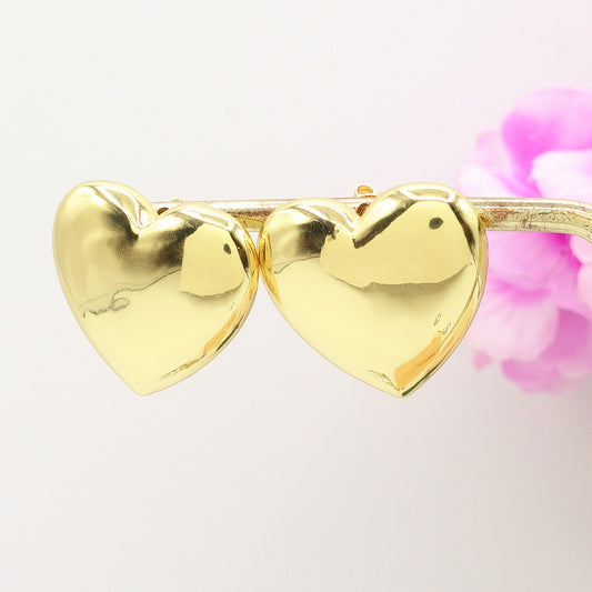 LOVE STUDS ~ paio orecchini ACCIAIO INOSSIDABILE maxi cuore bombè