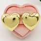 LOVE STUDS ~ paio orecchini ACCIAIO INOSSIDABILE maxi cuore bombè