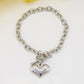 LOVE ~ Bracelet ACCIAIO INOSSIDABILE Bracciale con pendente cuore bombè