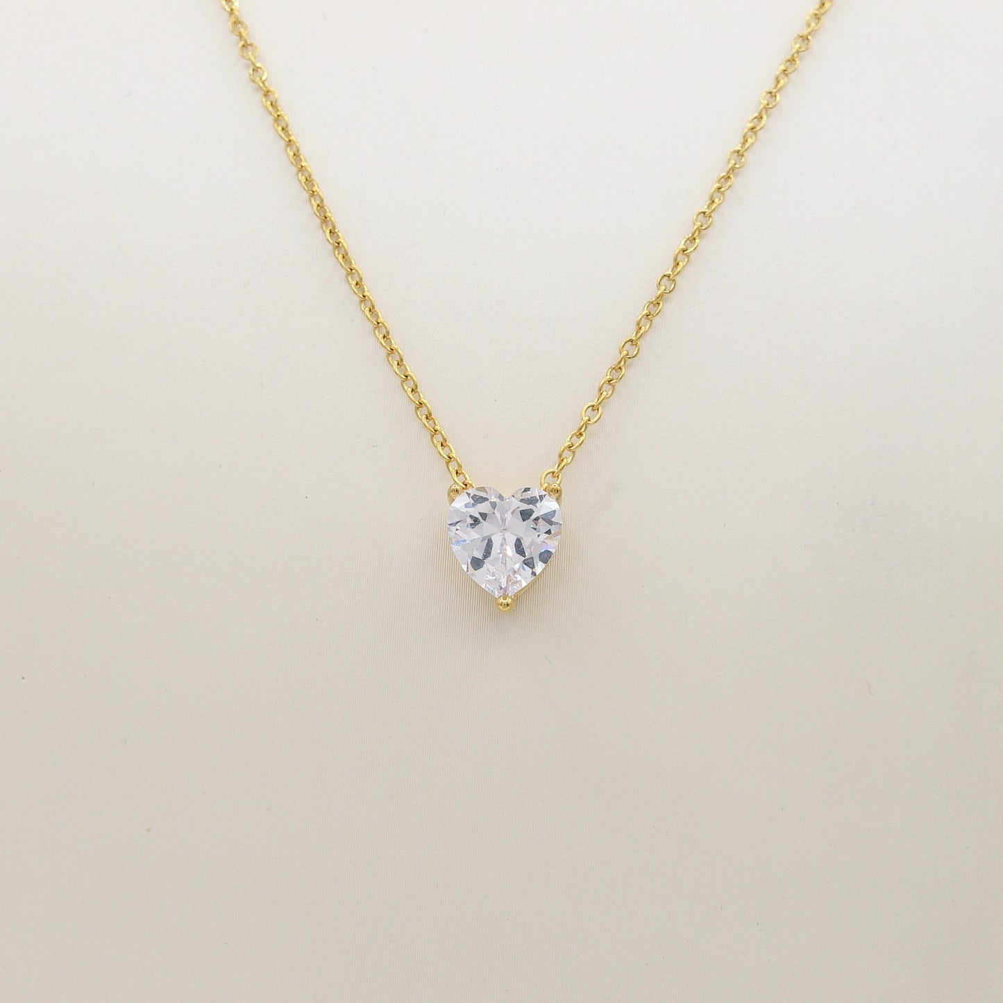 CHERIE single heart - ACCIAIO INOSSIDABILE - Collana con cuore in cubic zirconia