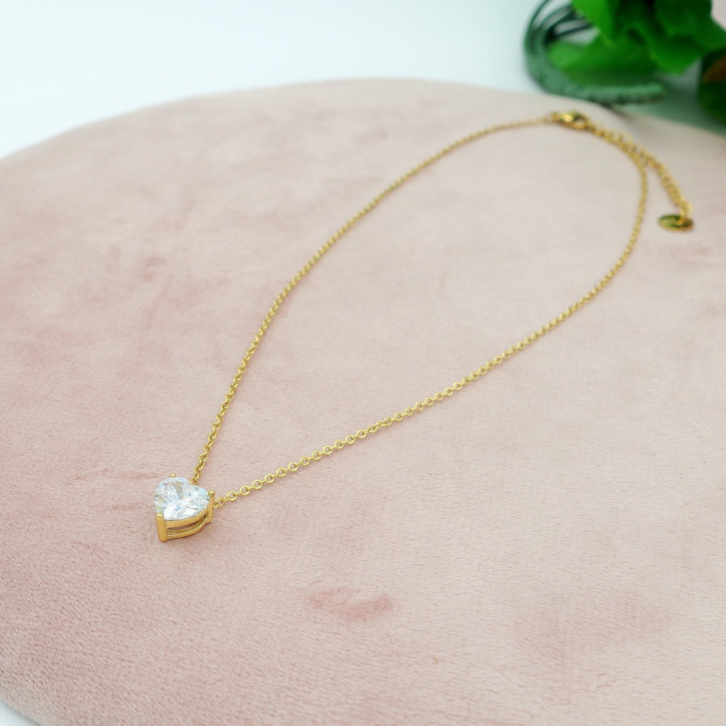 CHERIE single heart - ACCIAIO INOSSIDABILE - Collana con cuore in cubic zirconia