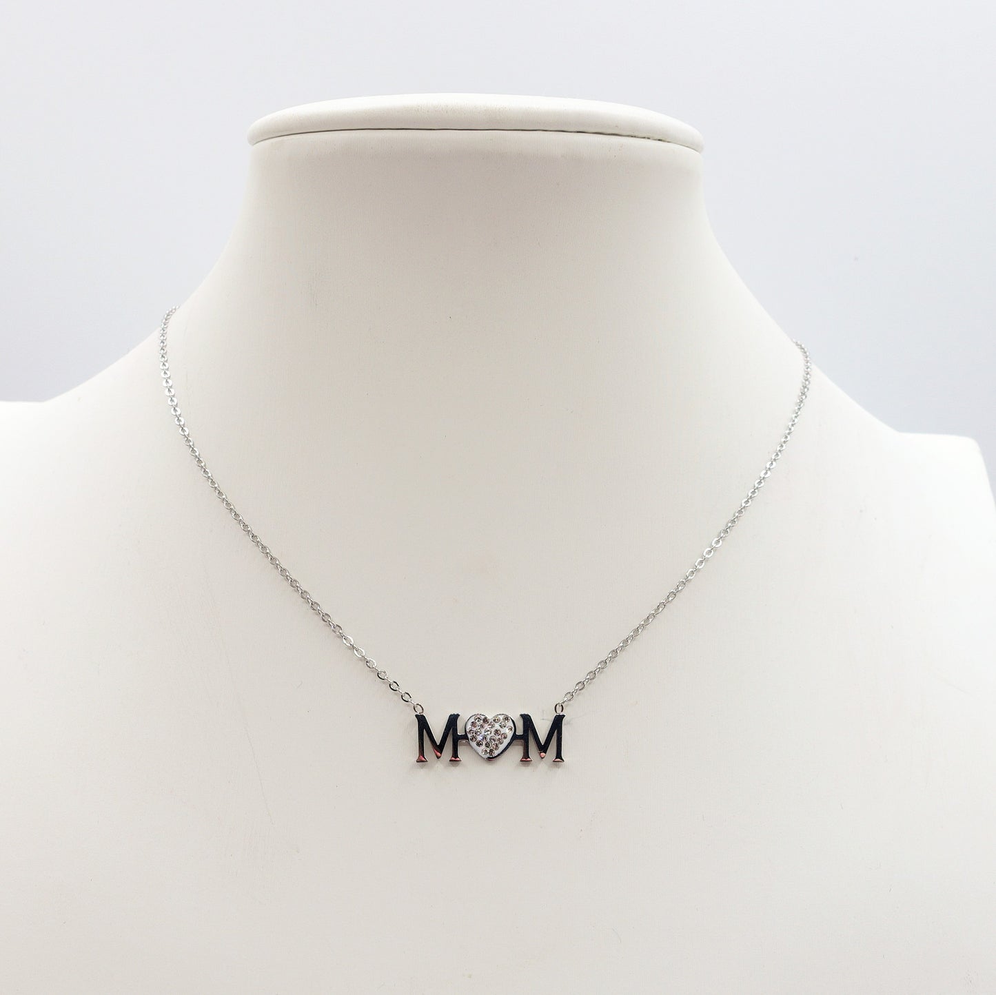 MOM Collana  Con scritta MAMMA in Acciaio Inossidabile