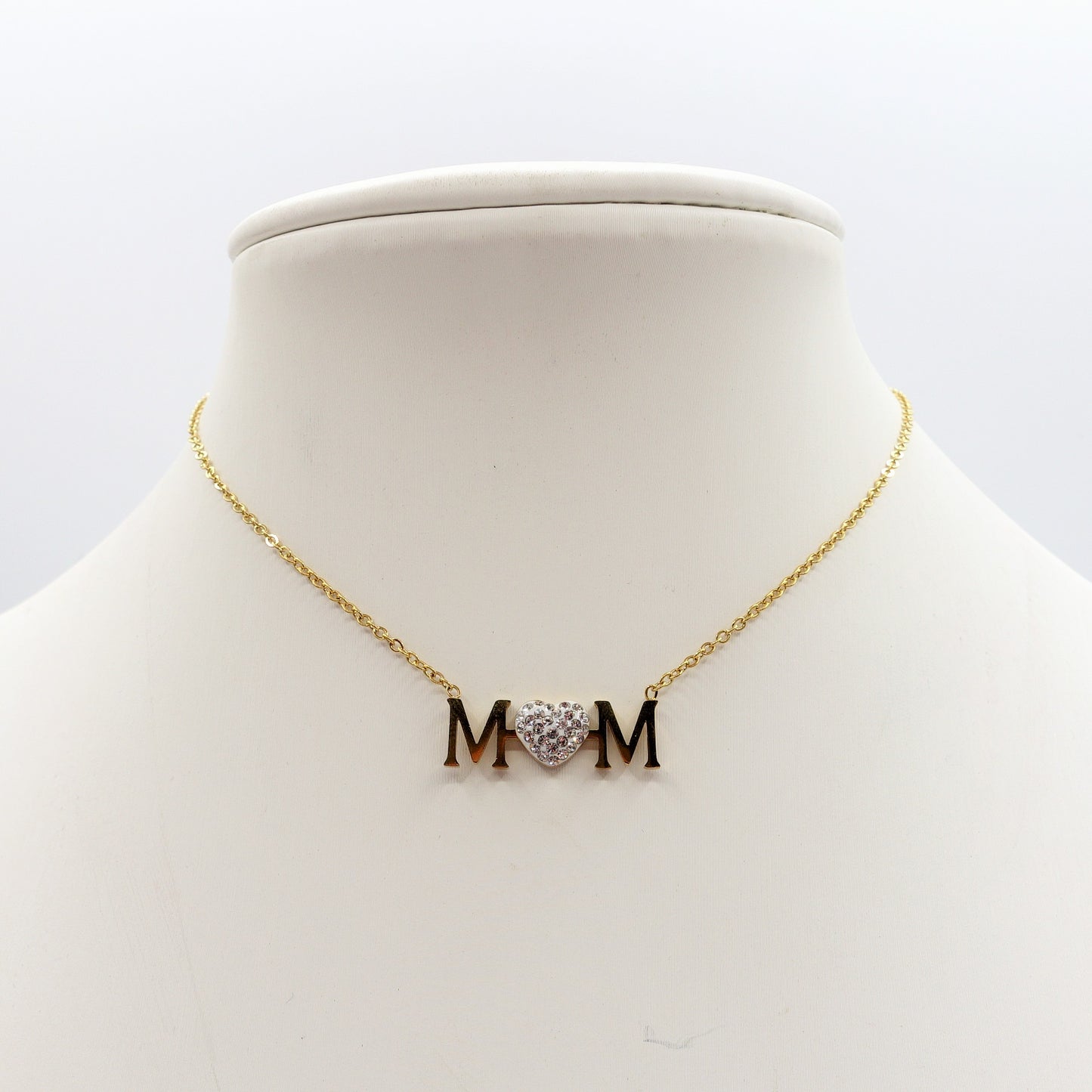 MOM Collana  Con scritta MAMMA in Acciaio Inossidabile