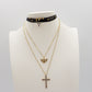 FANNY - ACCIAIO INOSSIDABILE - Collana con pendente croce in cubic zirconia
