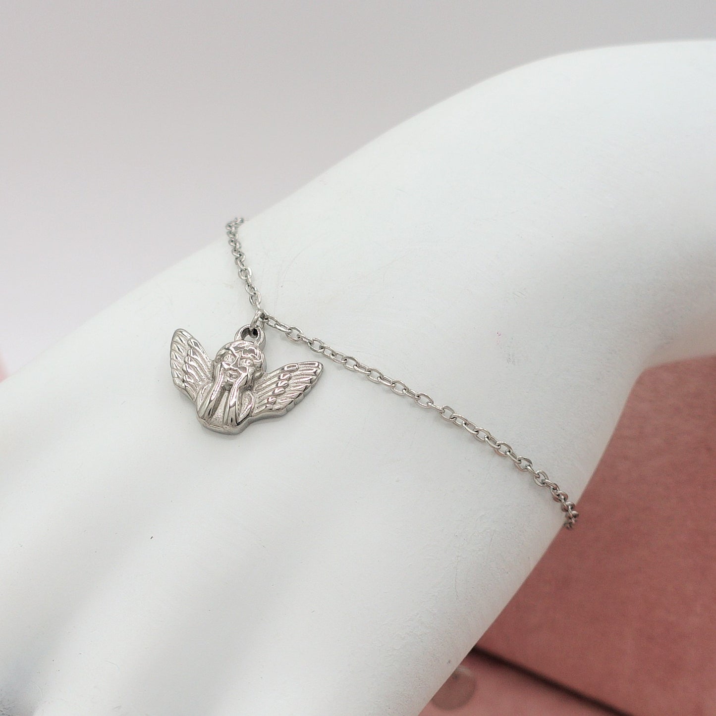 CHERUB - Bracciale pendente cherubino in Acciaio inossidabile