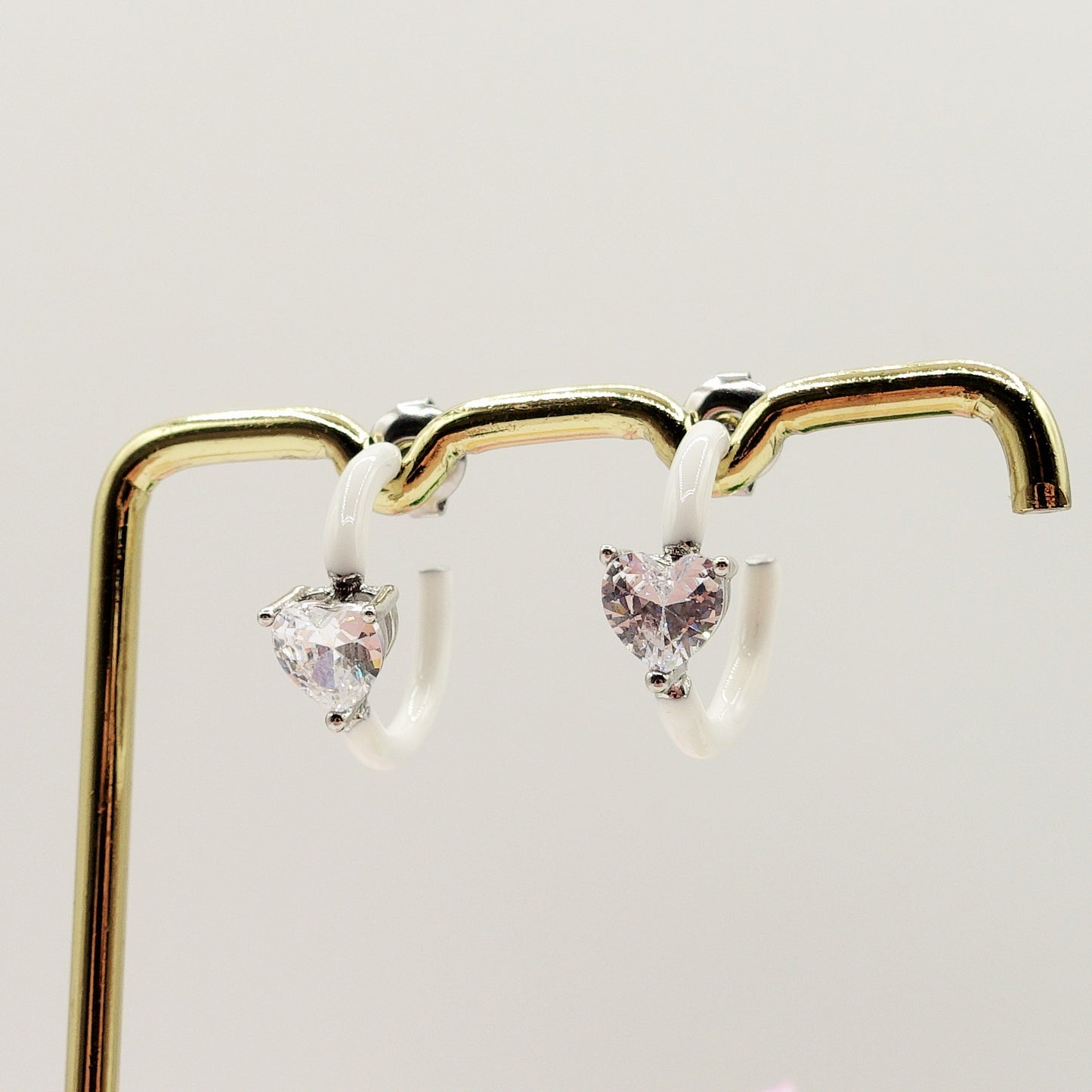 ROSE FLUO - HOOPS - acciaio inossidabile- 13 colori orecchini a cerchio smaltati con cubic zirconia