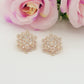 CAMELIA ~ orecchini bottone con fiore zirconato in cubic zirconia