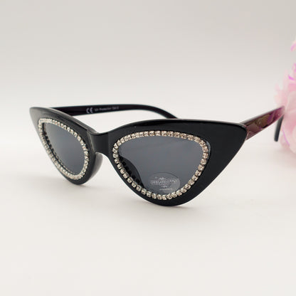 ARYA CRYSTAL - Occhiali da sole Cateye UV400 con custodia