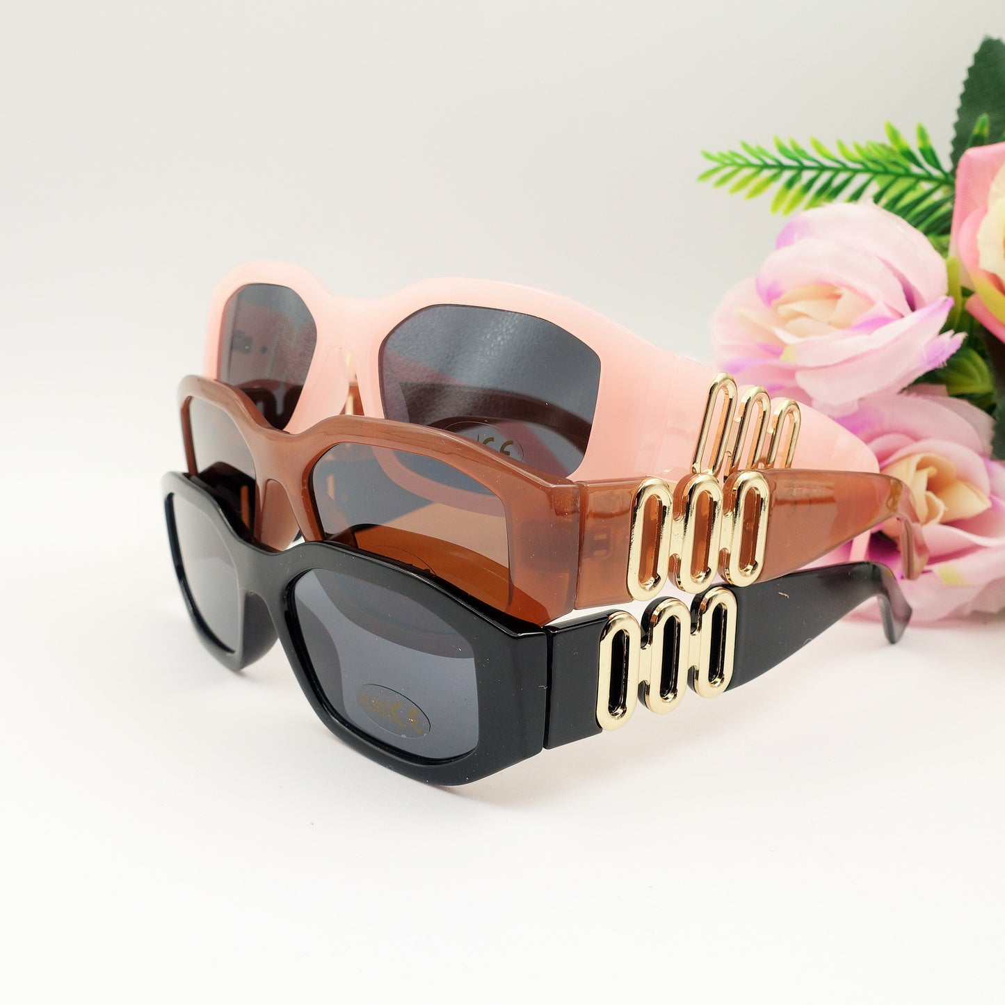 LEXIE - Occhiali da sole con dettagli gold -  UV400 con custodia