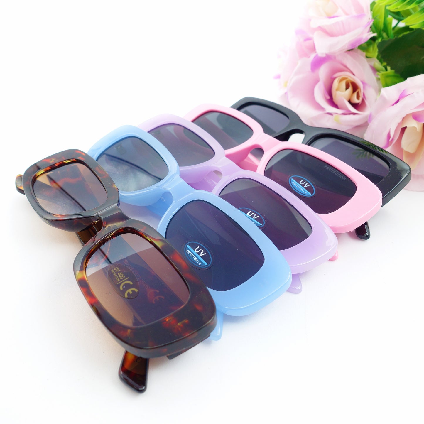 RUTH - Occhiali da sole rettangolare UV400 con custodia