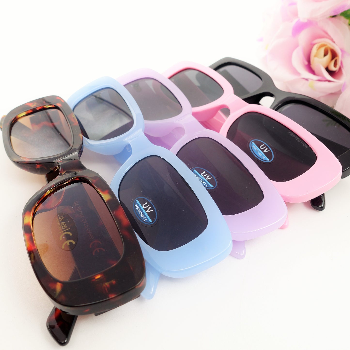 RUTH - Occhiali da sole rettangolare UV400 con custodia