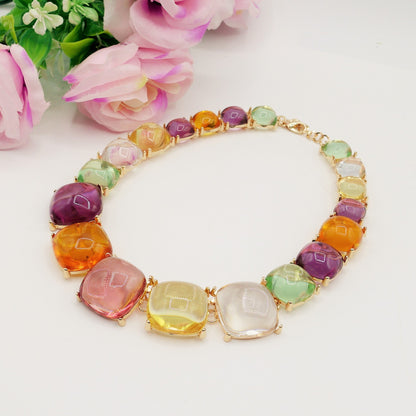 MERYL - Big Stones - Collier in resina rainbow