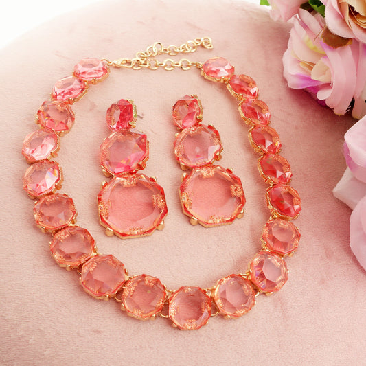 YVONNE SET - Collier e Orecchini con cristalli sfaccettati