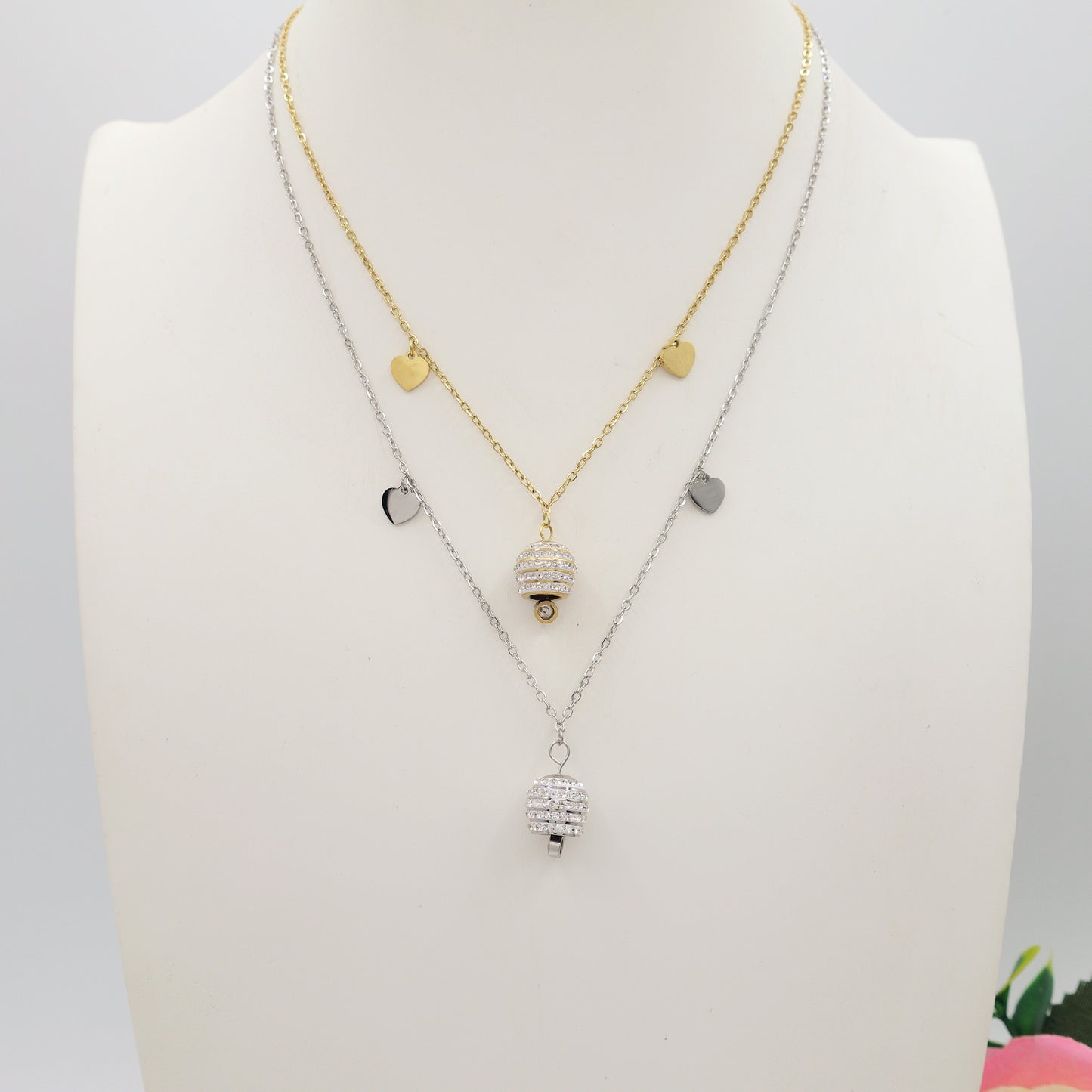 TINKERBELL SHINE - ACCIAIO INOSSIDABILE- Collana con pendente campanella zirconata