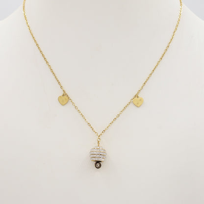 TINKERBELL SHINE - ACCIAIO INOSSIDABILE- Collana con pendente campanella zirconata