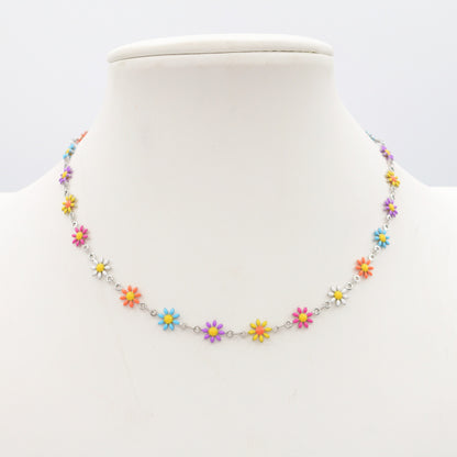 FLORA ~ Collana Choker smaltata in ACCIAIO INOSSIDABILE