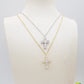 SYLVIE - MINI - ACCIAIO INOSSIDABILE- Collana con pendente croce in cubic zirconia