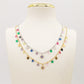MEGAN ~ ACCIAIO INOSSIDABILE ~ Collana con ciondoli cristalli e cuoricino cubic zirconia