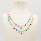 MEGAN ~ ACCIAIO INOSSIDABILE ~ Collana con ciondoli cristalli e cuoricino cubic zirconia
