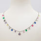 MEGAN ~ ACCIAIO INOSSIDABILE ~ Collana con ciondoli cristalli e cuoricino cubic zirconia