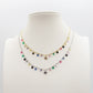 MEGAN ~ ACCIAIO INOSSIDABILE ~ Collana con ciondoli cristalli e cuoricino cubic zirconia